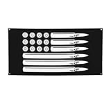 Haebfsl 24' X 47' Banners And Signs Ammo Bullet Usa Flag Polyester Easy Hang Banner For Parties Birthday Indoor Wall Outdoor Business Office