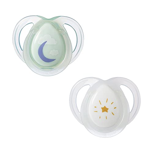 Tommee Tippee Night Time Glow in The Dark Pacifiers, Symmetrical Design