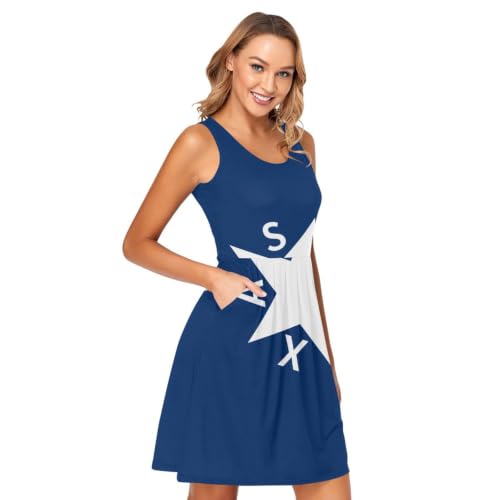 Robe d'été courte style décontracté sans manches motif drapeau léger De Zavala
