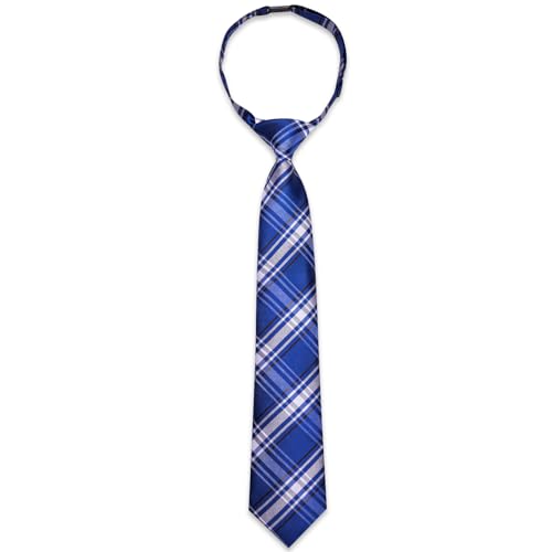 Image of Barry.Wang Boys Ties School Pre-Tied Kids Necktie Handkerchief Clip Set Uniforms Child Ties for 8-14 Years Wedding Party