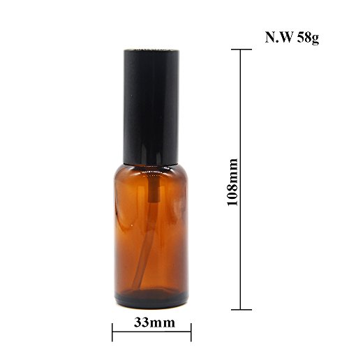 Yizhao 1Oz Amber Glass Spray Bottle For Essential Oil, Empty Small Spray Bottle With Fine Mist,Refillable For Travel,Cleaning, Cologne,Perfume,Plant,Hair,Aromatherapy,Makeup,Chemical–12 Pcs #TOP1