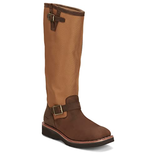 Chippewa Men's Cottonwood Hickory Brown Square Toe 17in Tall Snake Boot Brown 10 D3