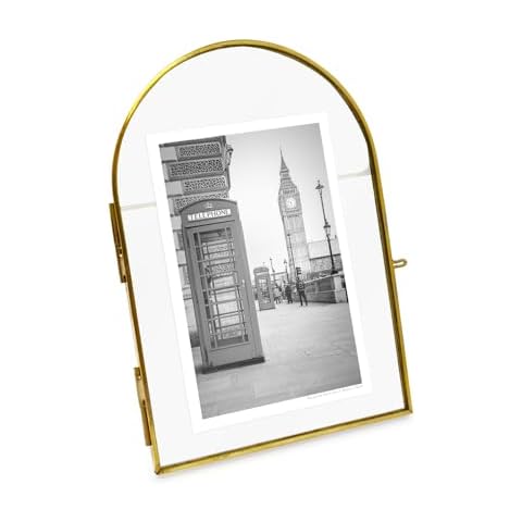 Isaac Jacobs Brass & Glass Floating Picture Frame Cover
