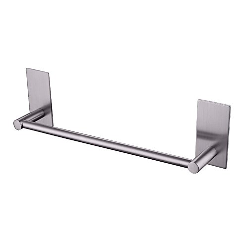 BeiLan 15.75 Pulgadas Barra de Toalla Acero Inoxidable Soporte de Pared Autoadhesivo Barra de Toalla Individual Soporte de suspensión para Cocina Baños Aseo