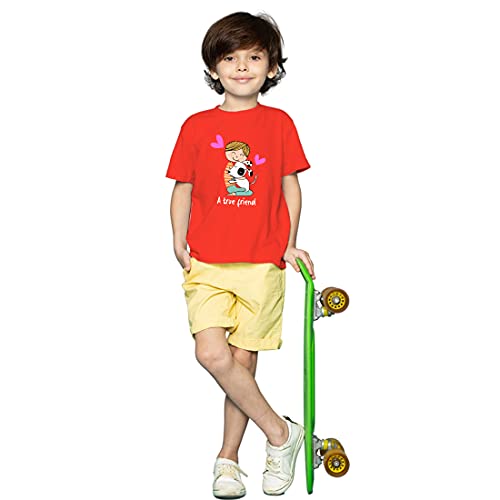 Image of Boys Regular Fit Cotton Tshirt Printed Tshirt for Friendship Day Tshirt for Friends