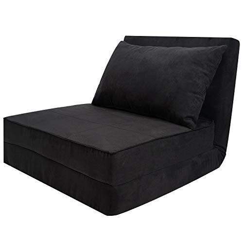 3 - Folding Sofa Adjustable Convertible Flip Chair, Sleeper Dorm Game Bed Couch