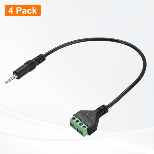 Cable audio Jack 3.5mm con terminal tornillo 30 cm pack 4 miniatura 3