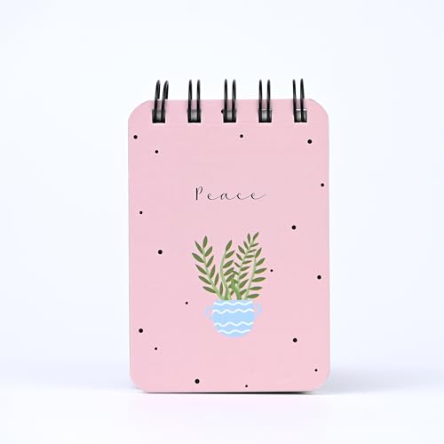 Image of Spiral Pocket Notebook (7.5 x 11 cm) | Cute Mini Notepad | Small Handy Notebook for School, Office & Personal Notes (Peace)