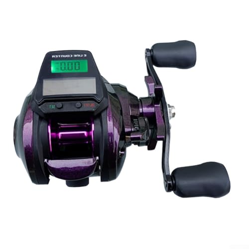 Vidonergy Carrete digital de pesca con pantalla retroiluminada recargable y alarma de mordida, relación de engranaje 7.2:1, rodamientos 4+1, arrastre máximo de 8 kg, impermeable para frescos y (mano