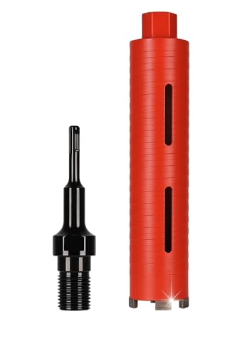 Image of METRO 50mm Diamond Dry Concrete Hole Saw Drill Bit, 10 inch Drilling Depth, 5 /8 inch-11 Thread for Concrete, Granite, Masonry Brick Block, with 1 Adapter SDS Plus Easily Use By Rotary Hammer. (50x300mm)