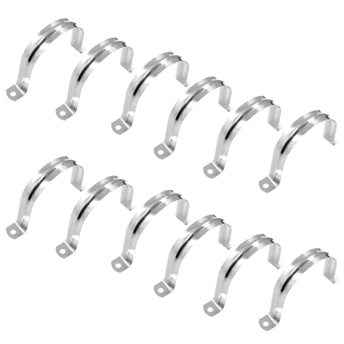 Image of Biaungdo M75 Rigid Pipe Strap, 3 Inch Stainless Steel, 12 Pcs | Two Hole Strap, U Bracket Pipe Clamps, Heavy Duty Conduit Clamps, Tension Tube Clip Cable Clamp Hanger