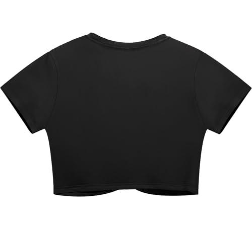 Lastshe Women's Plus Size Summer Crop Tops Short Sleeve Blouses Tie Twist Front Tee T-Shirt Outfits2