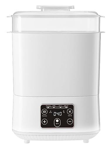 Wtrtr Baby Bottle Sterilizer Electric Steam Bottle Sterilizer and Dryer 4-in-1 Baby Bottle Sanitizer Universal Fit for All Baby Items Accessories white