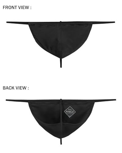 ZONBAILON Men's Thong Underwear G String Adjustable Bulge Pouch Seamless Sexy Swimwear Panties 1 or 3 Pack2