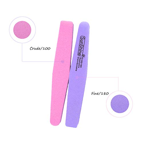Image of Professional Manicure Tools Kit Nail Art Care Buffer Tools 100 /180 Grit Doublesided Nail Files 5pcs