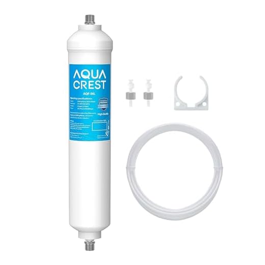 AQUA CREST 5 Years Capacity - Inline Water Filter for Refrigerator with 1/4-Inch Direct Connect Fittings, Idea for Ice Maker, Refrigerator, Under Sink Reverse Osmosis System