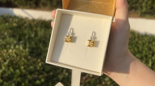"Solara" Citrine Dangle Women Earrings - November Birthstone Jewelry, Yellow Gemstone Earrings, Elegant Gift for Her2