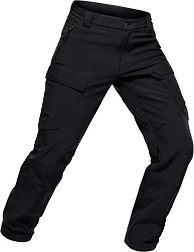 CQR Men's Winter Waterproof Softshell Tactical Hiking Cargo Pants, Outdoor Snow Ski Fishing Fleece L - //coolthings.us