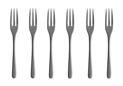Sambonet - Taste Set di 6 Forchette Dolce in Acciaio Inox, Forchette da Dessert finitura PVD, Lavabili in lavastoviglie, Nero