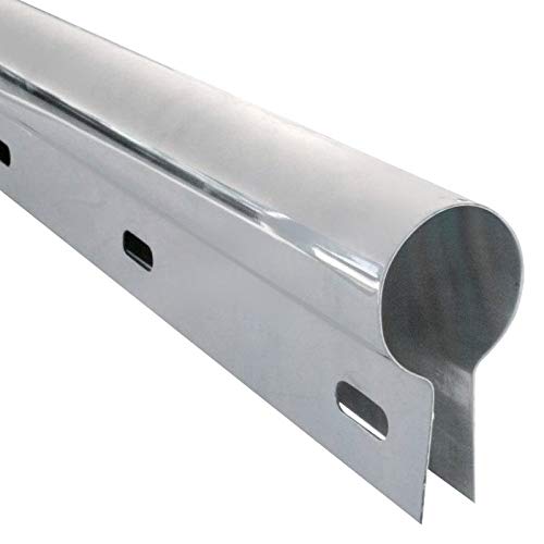 Image of United Pacific 10647 Mud Flap Hanger, 30 inch, Stainless, Light Duty, Open End Cap, 1 1 /8 inch Bolt Pattern