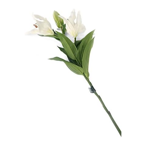 Floral Elegance Artificial 87cm Single Stem White Oriental Lily Flower Cover