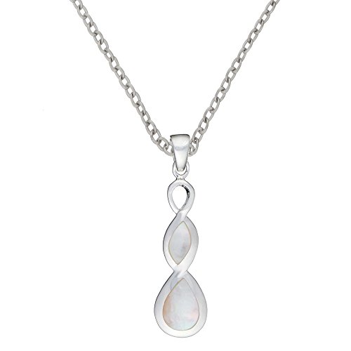 Collier long infini en argent 925 et pendentif larme pour femme