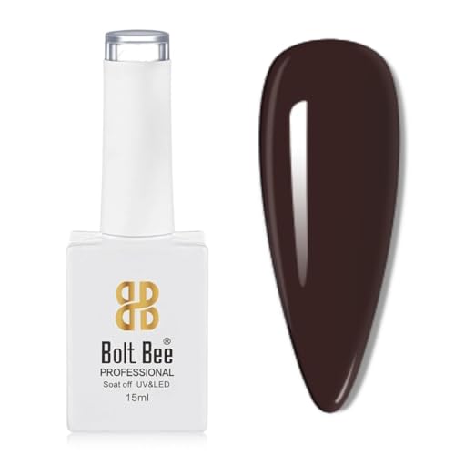 Image of Bolt Bee Chocolate Color Gel Nail Polish Soak Off UV Gel DIY at Home Manicure Salon Nail Art (181, 15ml)