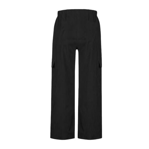 Corduroy Cargo Pants Women Elastic Waist Casual Hiking Pants with Pockets - image 5