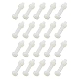 TAODAN 20 Pairs M5x25mm White Nylon Hexagonal Screw and Nut Plastic Screw Fastener for Industrial Fastening