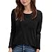 Womens Winter Tops, Fall Tunics Long Sleeve Crew Neck Tops Shirts Loose Outfits Dressy Black Tops for Women Plus Size Blouses Casual Cowl Tops (M, Black)