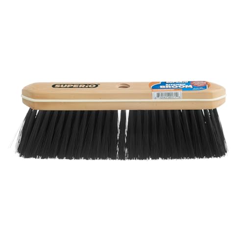 Image of Superio Home, Kitchen Broom Head - Household Easy Sweeping Broom - Tampico /Synthetic Bristles - All Purpose