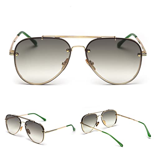 Style Gradient Sunglasses Men Rivet Sun Glasses