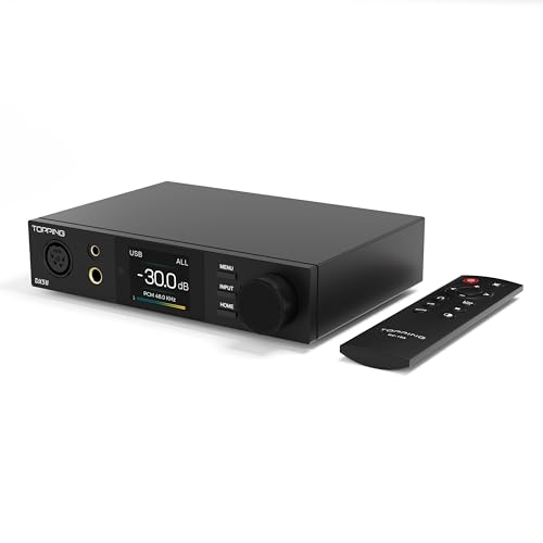 TOPPING DX5 II Hi-Res DAC & Headphone Amp Combo – Dual ES9039Q2M, X-Hybrid Amp, 10-Band PEQ, LDAC Bluetooth 5.1, 4.4mm Balanced & 6.35mm Headphone Output, Preamp Mode, 12V Trigger (Black)
