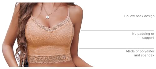 Image of Avidlove Lace Bralette for Women Spaghetti Strap Tank Top V Neck Slim Basic Camisoles