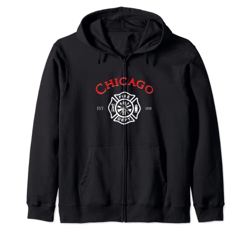 Chicago Illinois Fire Rescue Department Firefighters Firemen Zip Hoodie