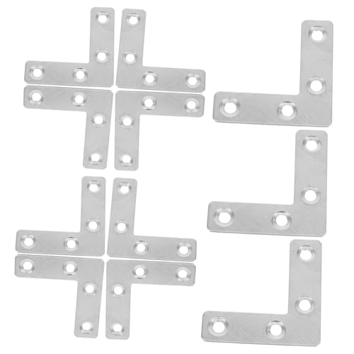 WOONEKY Stainless Steel l Shaped Brackets 36pcs Flat Bracket for Furniture Wall Cabinet