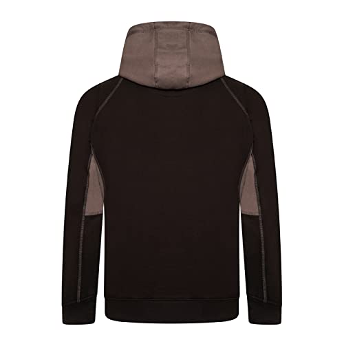 JCB - Horton Hoodie, Large - Made with 80% Cotton & 20% Polyester - Hoodies for Men Branding Details - Mens Clothes - Cordura Fabric Elbow Patches - 320gsm - Navy/Black