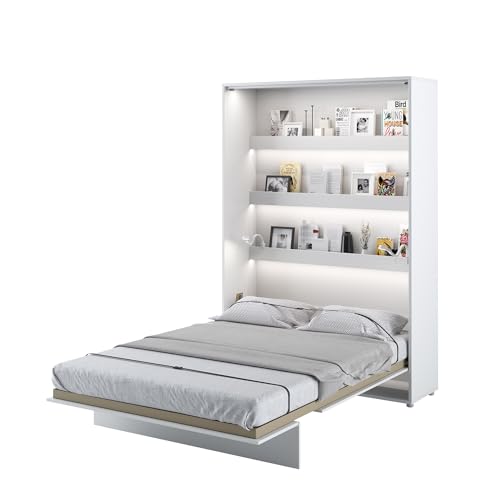 MEBLINI Schrankbett Bed Concept - Wandbett mit Lattenrost - Klappbett mit Schrank - Wandklappbett - Murphy Bed - Bettschrank - BC-01-140x200cm Vertikal - Weiß Matt MEBLINI Schrankbett Bed Concept - Wandbett mit Lattenrost - Klappbett mit Schrank - Wandklappbett - Murphy Bed - Bettschrank - BC-01-140x200cm Vertikal - Weiß Matt