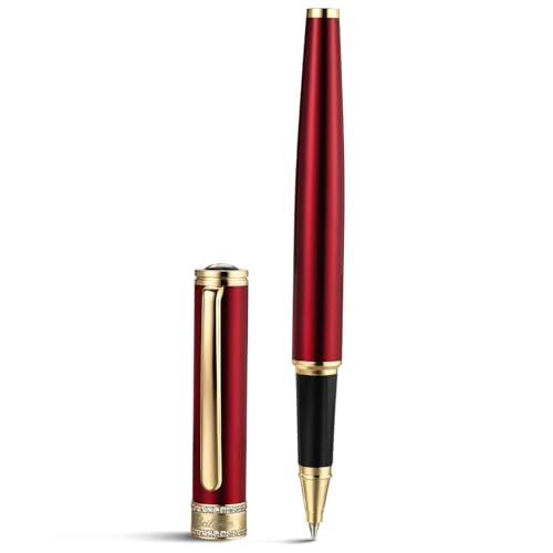 BEILUNER Luxury Rollerball Pen, Diamond-Studded Cap Design, 24K G...