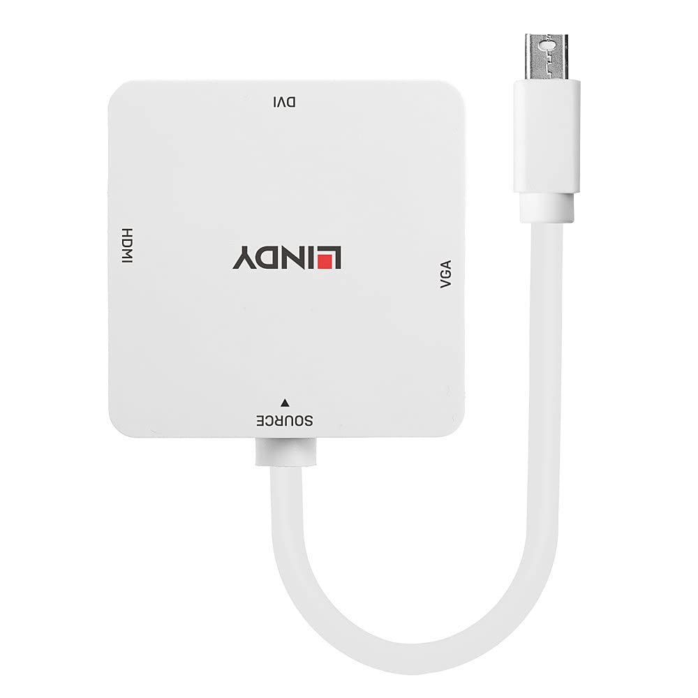 Adapter LINDY Mini-DP 1.2 do HDMI 4K30/DVI/VGA MiniDisplayPort wtyczka/3x gniazdo