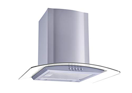Winflo 30 In. Convertible Wall Mount Range Hood in Stainless Steel with Mesh Filters, Charcoal Filters and Push Button Control
