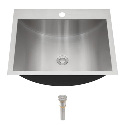21 Stainless Steel Bathroom Sink Drop In 21x17 Rectangle Vessel Sink Stainless
