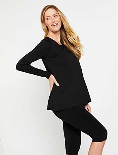 Motherhood Maternity Womens Long Sleeve Scoop Neck Tulip Nursing Tee T Shirt, Black, Medium Us #TOP2