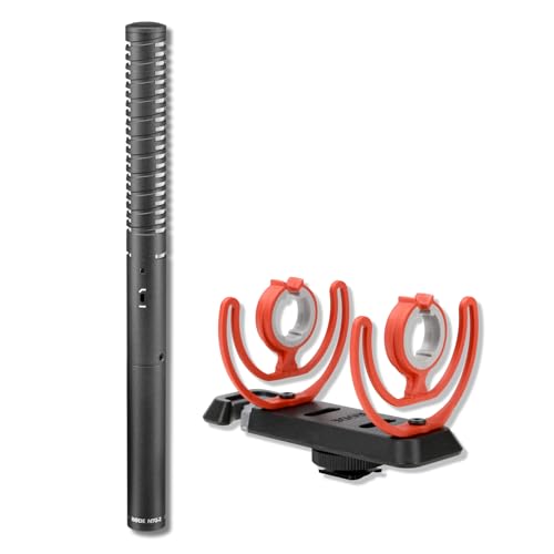 Rode NTG2 Multi-Powered Shotgun Microphone with SM3-R Rycote Lyre Camera Shoe Shock Mount