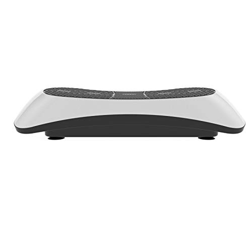 VibroSlim Plataforma vibratoria 4D con Función Masaje | Pierda Peso y tonifique los músculos | 4 Programas y 180 velocidades | 3 Motores | Bluetooth con Altavoces y Contador de calorías (Blanco)