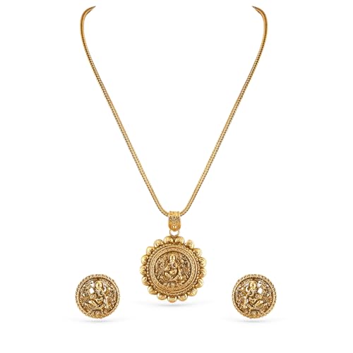 Image of Rubans Temple Necklace Set Traditional Stylish Jewellery Gift for Women & Girls
