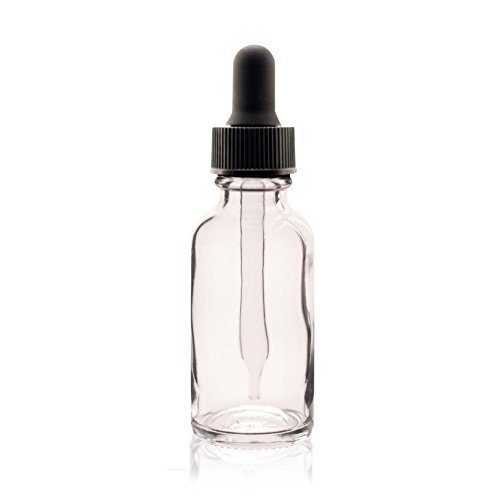 Premium Vials B36-48 Boston Round Glass Bottle with Dropper, 1 oz Capacity, Clear (Pack of 48)