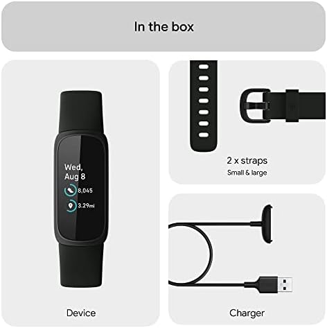 Google Fitbit Inspire 3 Health and Fitness Tracker with Stress Management, Workout Intensity, Sleep Tracking, 24/7 Heart Rate and More, Midnight Zen/black, One Size (S and L Bands Included) - 5