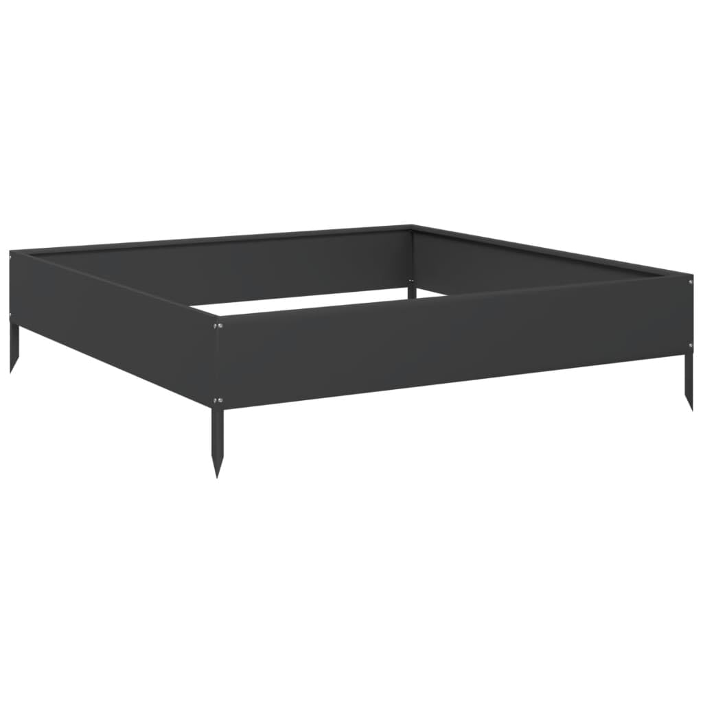 Arriate de Acero Negro 100x100x26 cm, Mesa De Cultivo, Huerto Domestico, Cultivo De Plantas Aromaticas, Arriate De Jardín - 851017
