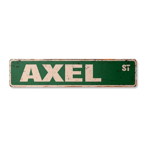 Plaque de rue vintage AXEL en métal pour chambre d'enfant